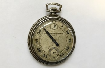 Редкие карманные часы серебряные digital Хронометр ар деко